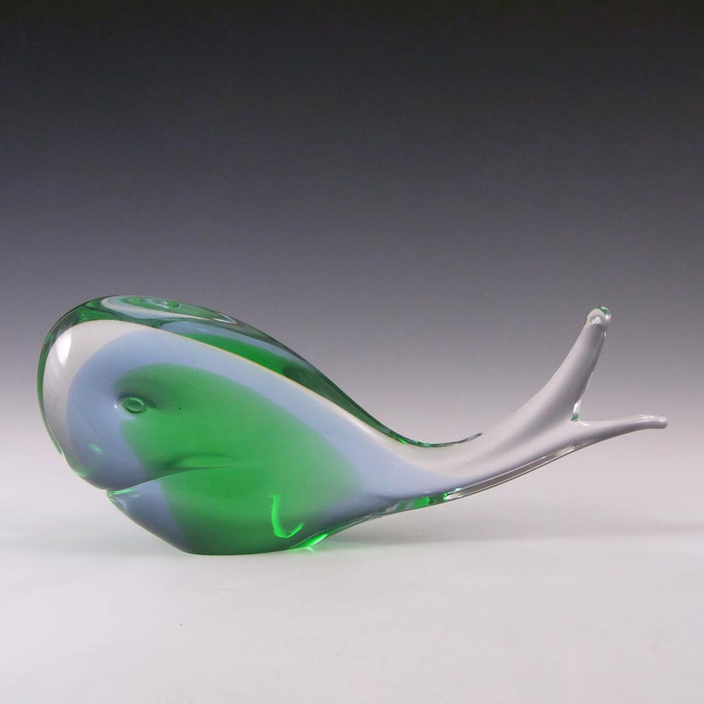 (image for) SIGNED FM Konstglas/Ronneby Neodymium Glass Whale #B878 - Click Image to Close