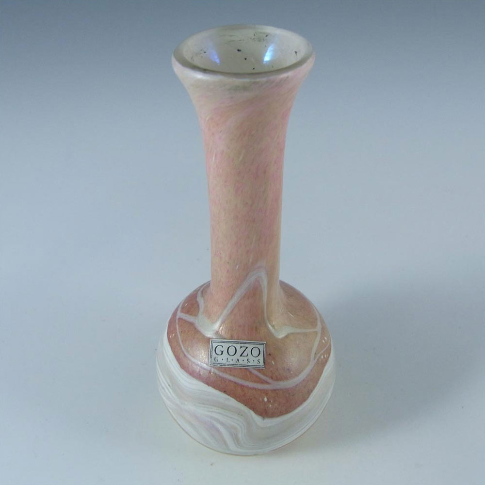 (image for) SIGNED Gozo Maltese Glass 'Sunshine' Bulbous Vase, Labelled - Click Image to Close