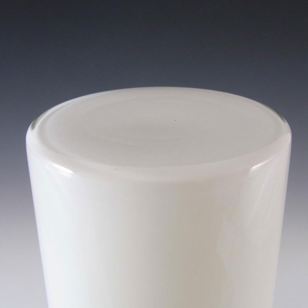 (image for) Holmegaard Otto Brauer Opal White Glass 10" Gulvvase / Gul Vase - Click Image to Close
