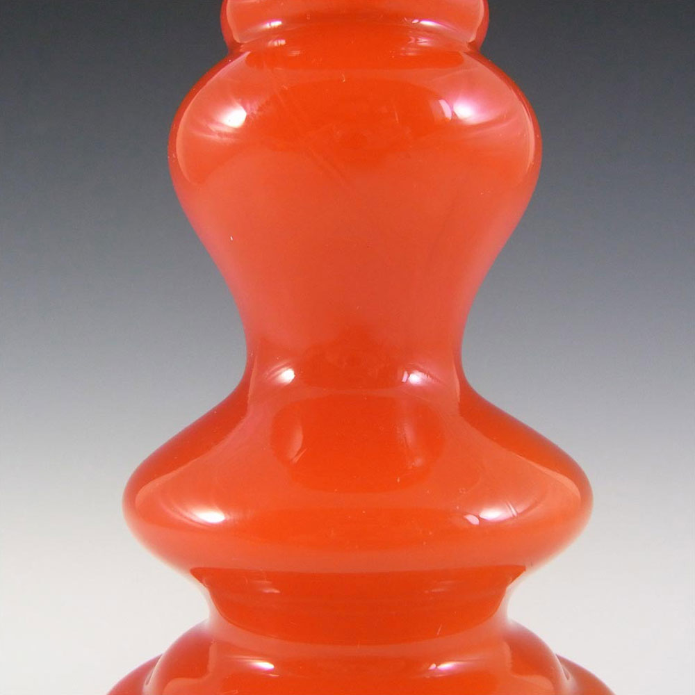 Japanese Orange Cased Hooped Glass Vase - Swedish Style - Click Image to Close