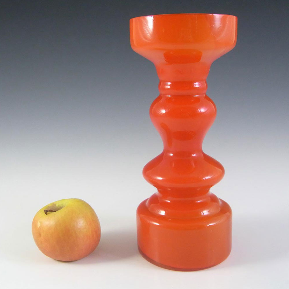 Japanese Orange Cased Hooped Glass Vase - Swedish Style - Click Image to Close