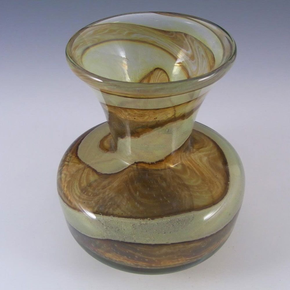 Mdina 'Earthtones' Maltese Sandy Glass Vase - Signed - Click Image to Close