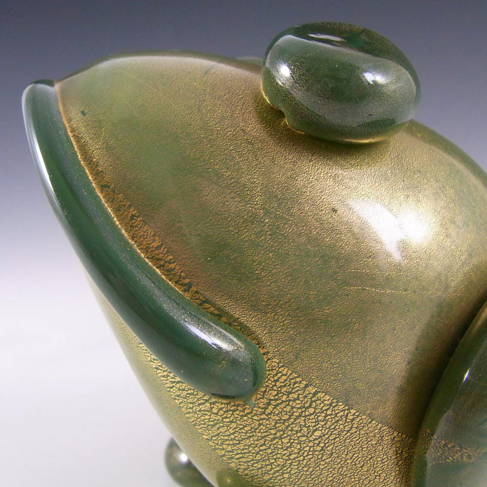 (image for) SIGNED Alberto Donà Gold Leaf Murano Glass Frog Sculpture - Click Image to Close