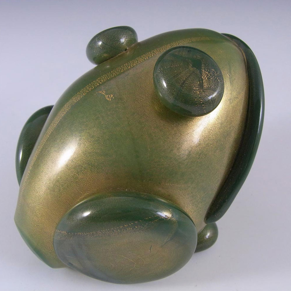 (image for) SIGNED Alberto Donà Gold Leaf Murano Glass Frog Sculpture - Click Image to Close