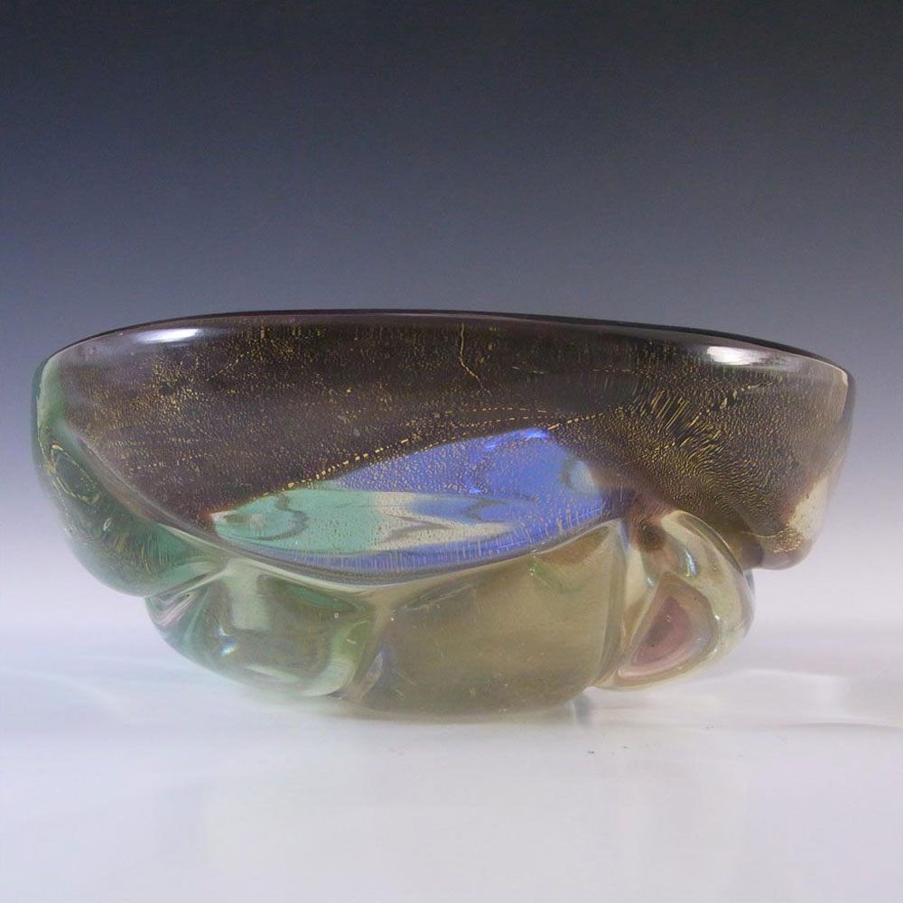 Archimede Seguso? Italian Murano Gold Leaf Glass Bowl - Click Image to Close