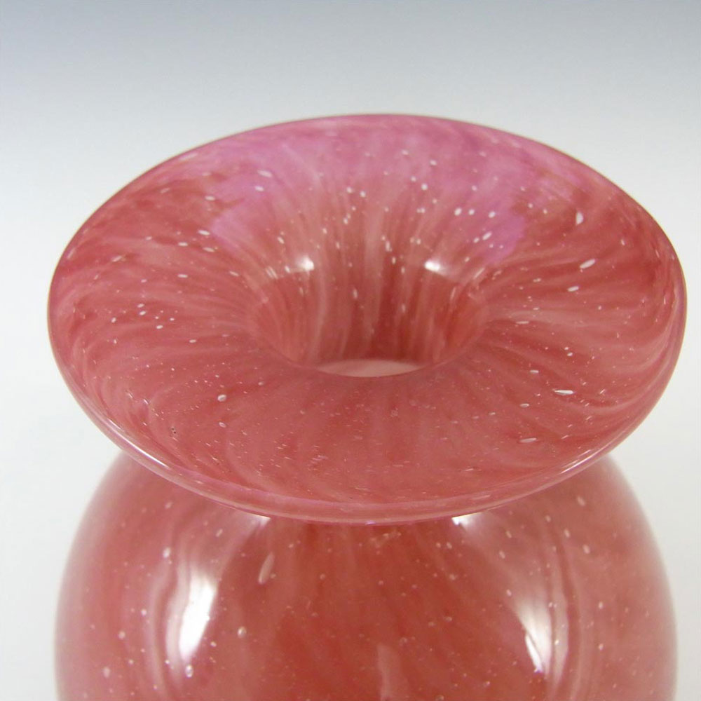 Nazeing? British Clouded Mottled Pink Bubble Glass Vase - Click Image to Close