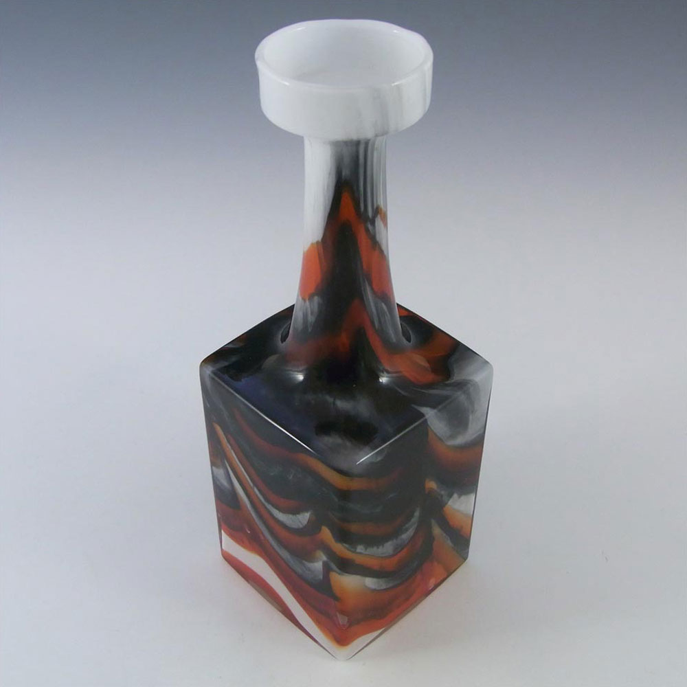 (image for) V.B. Opaline Florence Italian Empoli Marbled Glass Vase - Click Image to Close