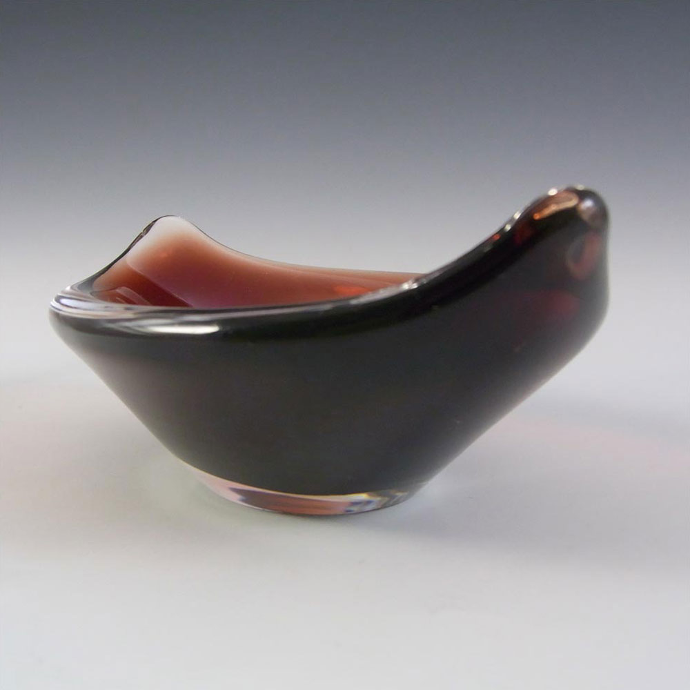 Orrefors Sven Palmqvist Brown Glass Bowl - Signed PU 3092/12 - Click Image to Close