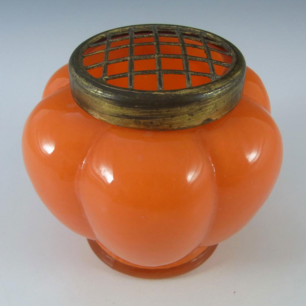 Czech 1930's/40's Orange Glass Posy Vase - Click Image to Close