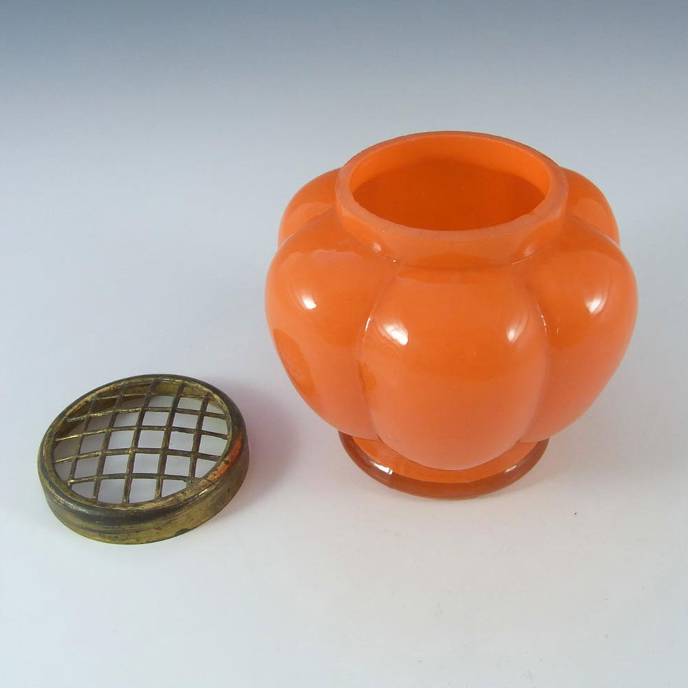 (image for) Czech 1930's/40's Orange Glass Posy Vase - Click Image to Close