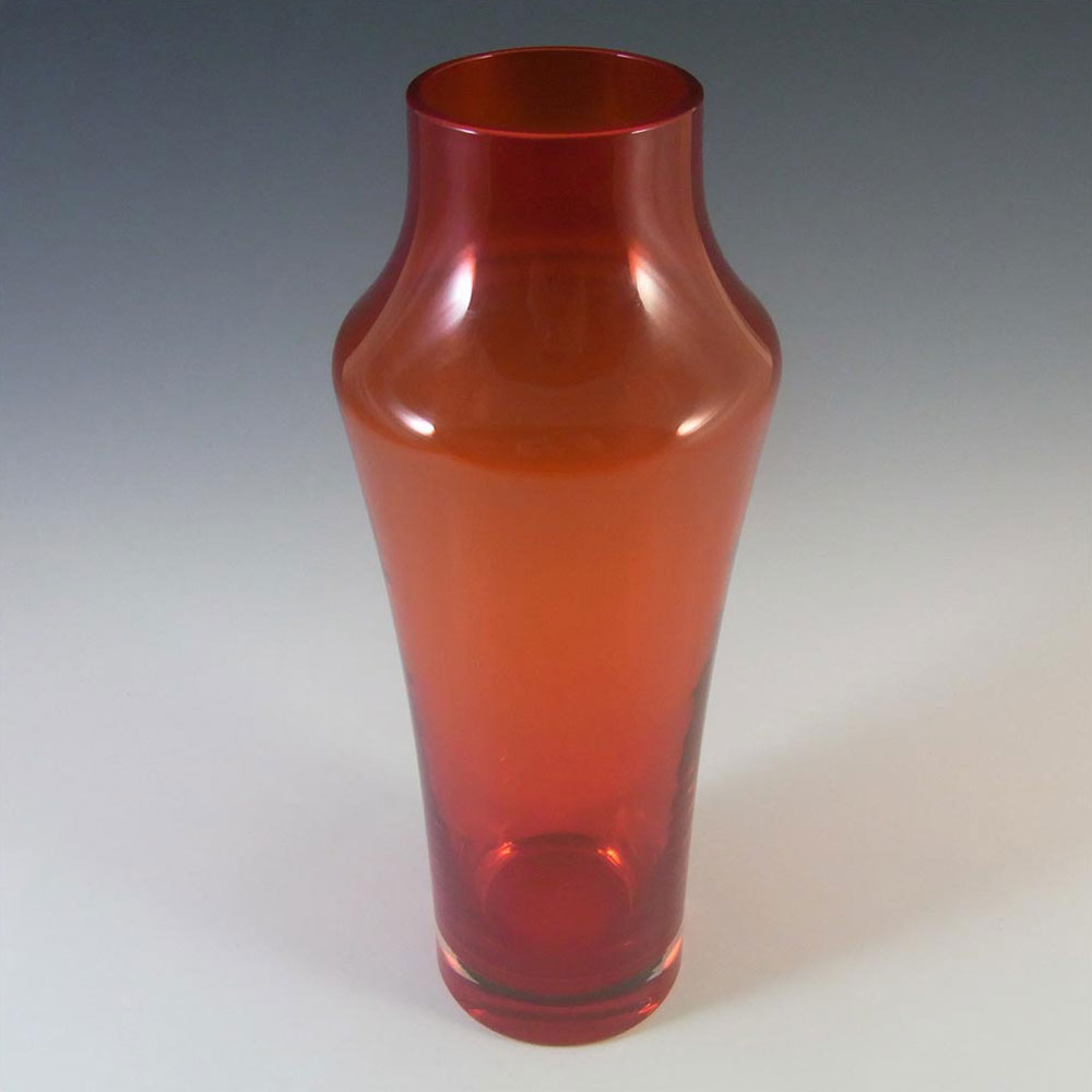 (image for) Riihimaki #1375 Riihimaen Lasi Oy Finnish Red Glass Vase - Click Image to Close