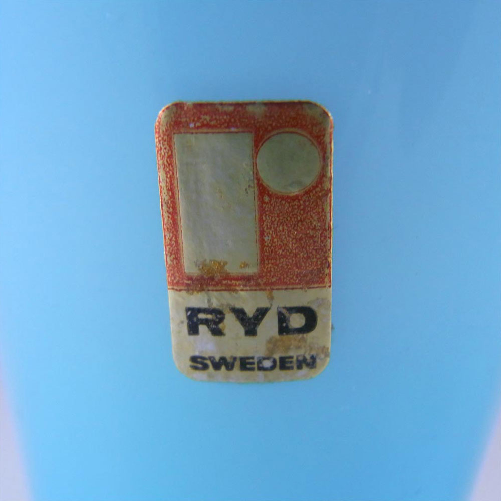 (image for) Ryd 1970s Scandinavian Blue Glass Cased Vase - Label - Click Image to Close