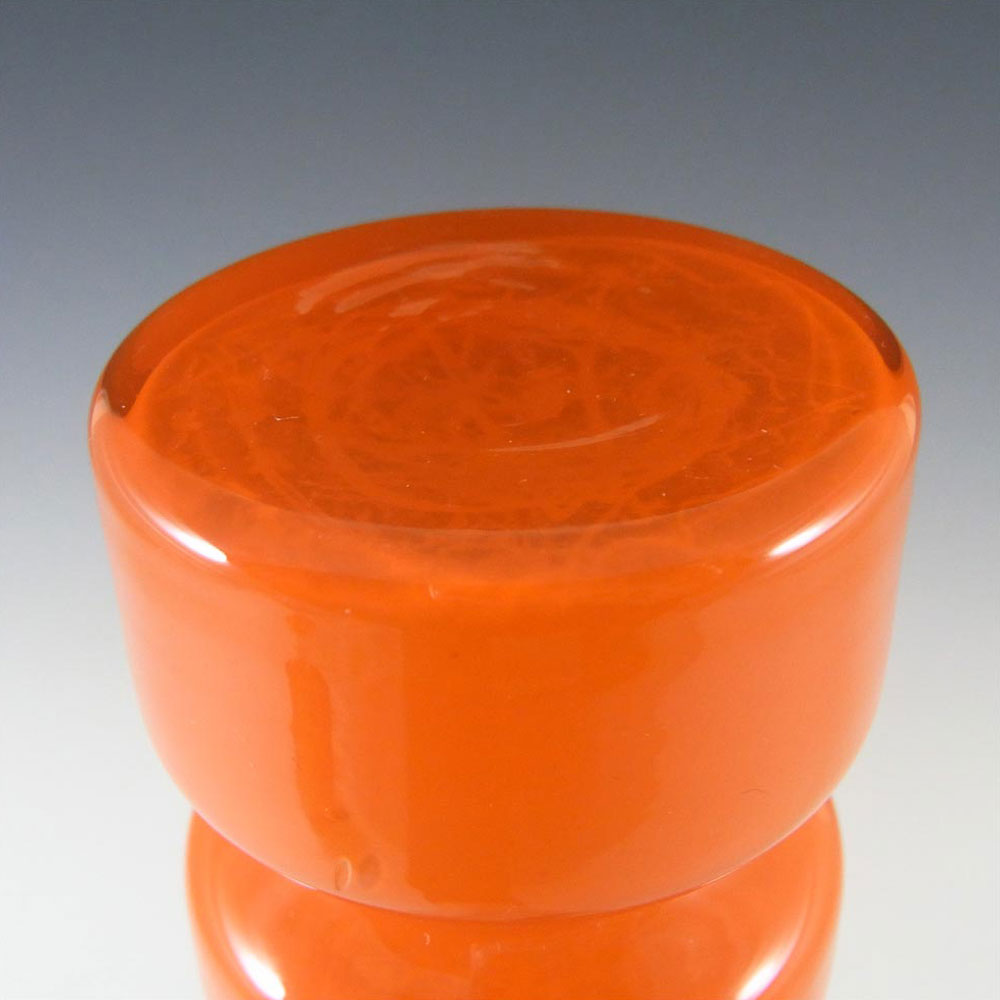 Ryd Scandinavian / Swedish Orange Cased Glass Hooped Vase - Click Image to Close