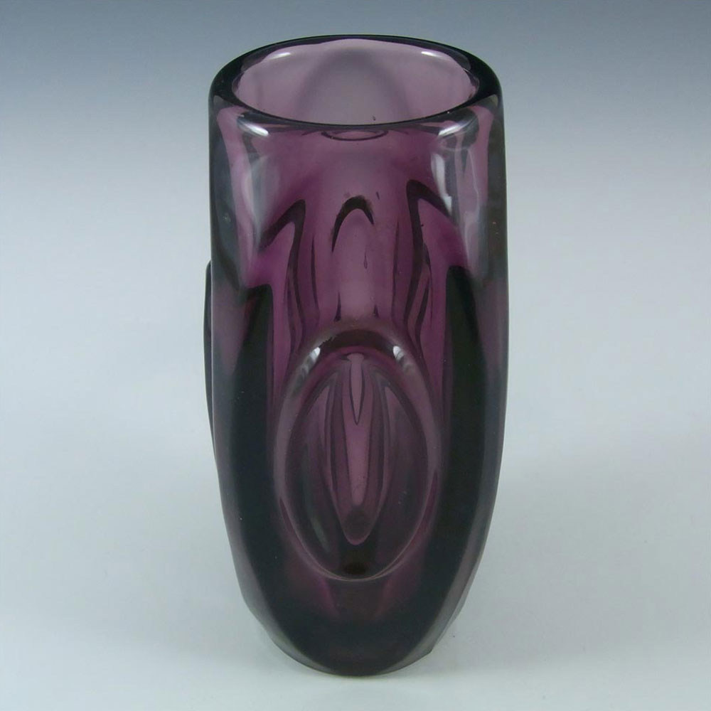 Rosice Sklo Union Purple Glass Lens Vase - Rudolf Schrötter - Click Image to Close