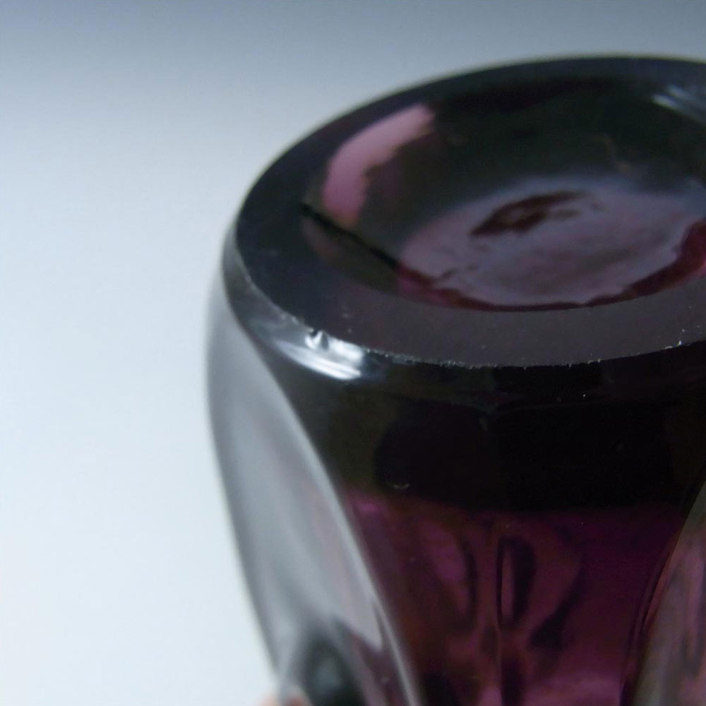 (image for) Rosice Sklo Union Purple Glass Lens Vase - Rudolf Schrötter - Click Image to Close