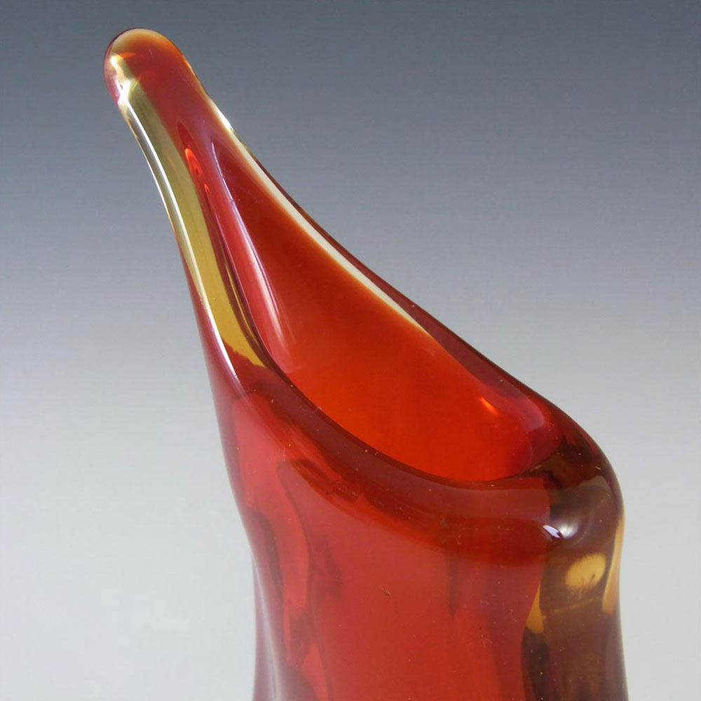 (image for) Murano/Venetian Red & Amber Sommerso Glass Vase #4 - Click Image to Close