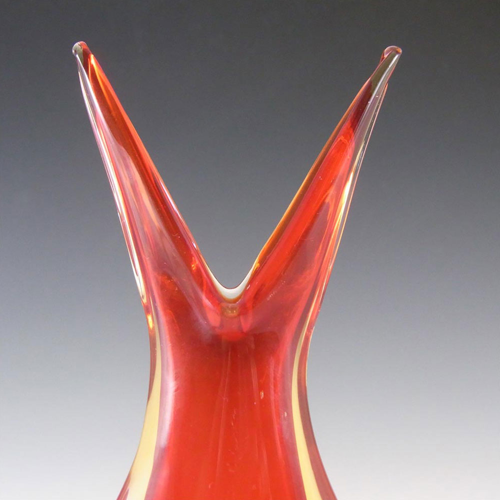 (image for) Murano/Venetian Red & Amber Sommerso Glass Vase #3 - Click Image to Close