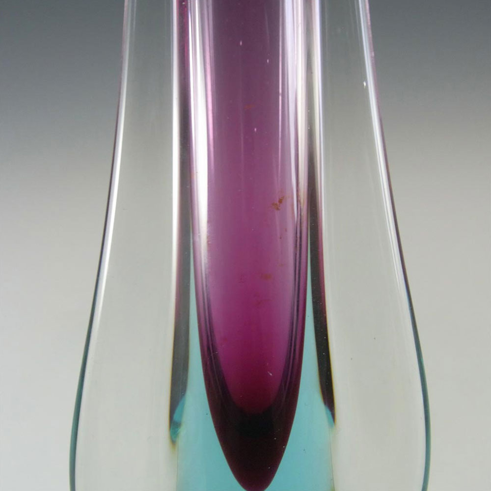 (image for) Galliano Ferro Murano Sommerso Purple & Blue Glass Stem Vase - Click Image to Close