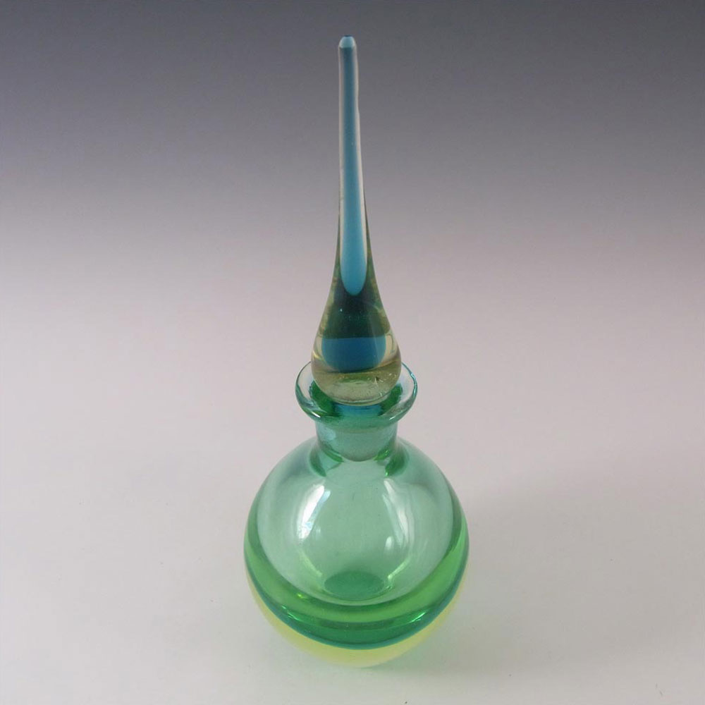 Murano Uranium Green Sommerso Glass Decorative Bottle - Click Image to Close