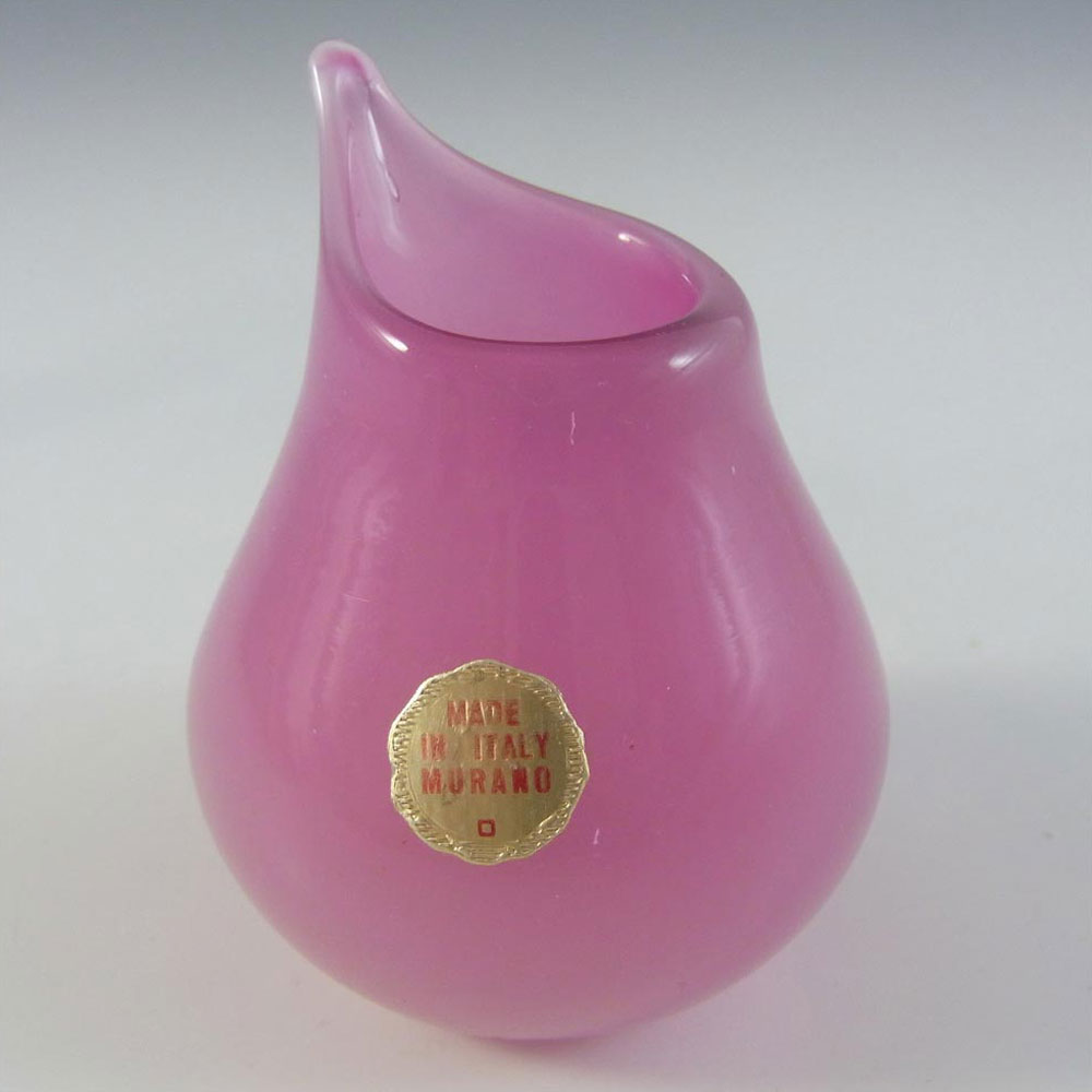 Murano/Venetian Italian Pink Alabastro Glass Vase - Click Image to Close