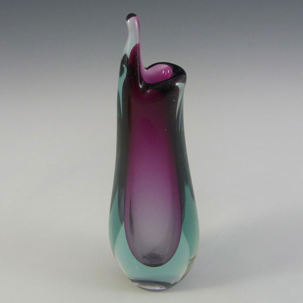 Murano/Venetian Purple & Blue Sommerso Glass Vase #2 - Click Image to Close