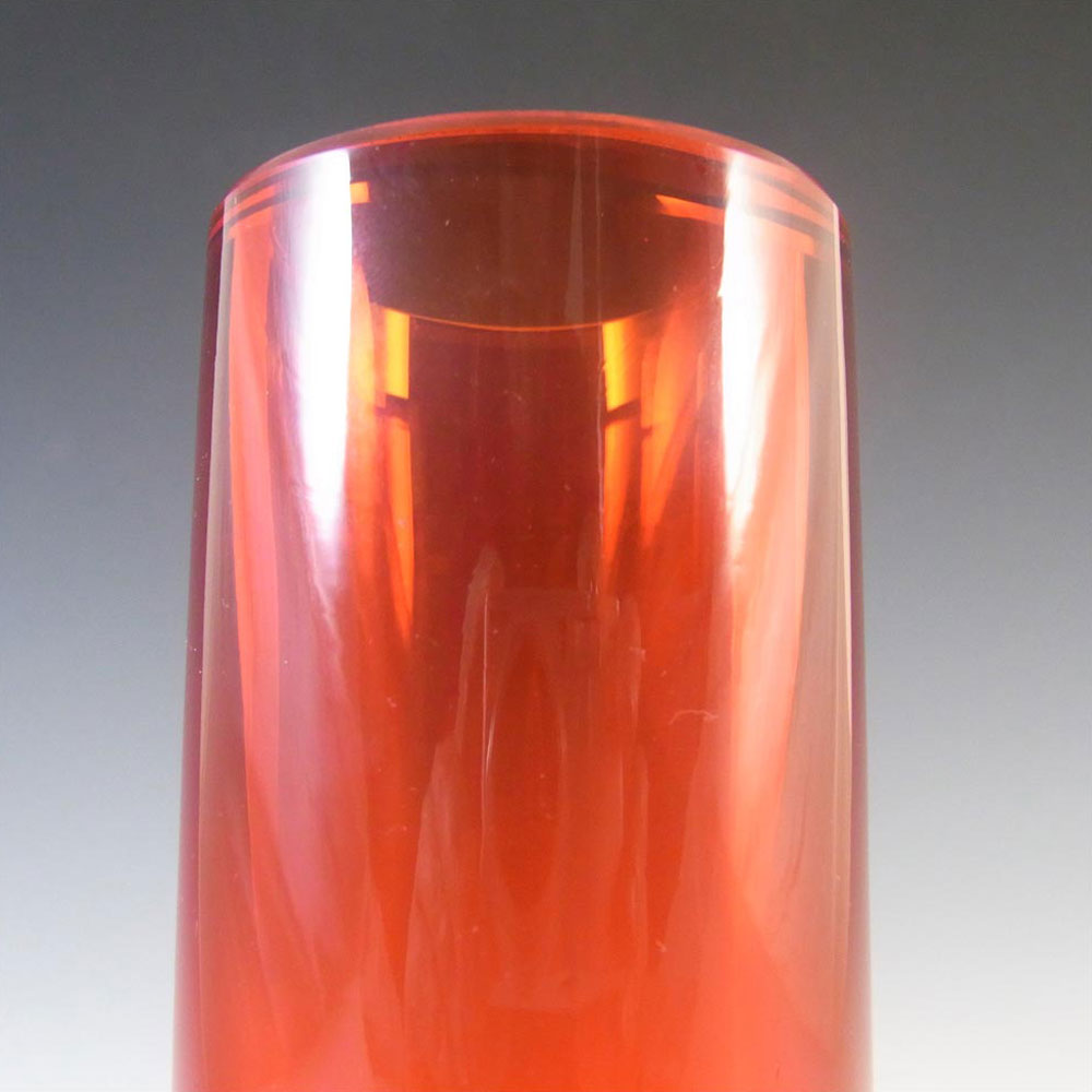 (image for) Murano Red, Amber & Blue Sommerso Glass Cylinder Vase - Click Image to Close