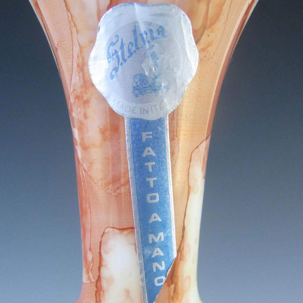 (image for) Stelvia Italian Empoli 'Fatto A Mano' Glass Vase - Label - Click Image to Close