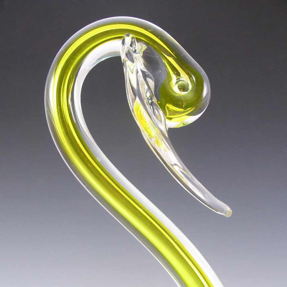 (image for) Murano/Sommerso Yellow & Blue Cased Glass Swan Sculpture - Click Image to Close