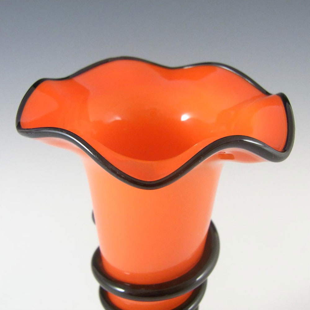 Czech 1930's/40's Red & Black Glass Tango Vase - Click Image to Close