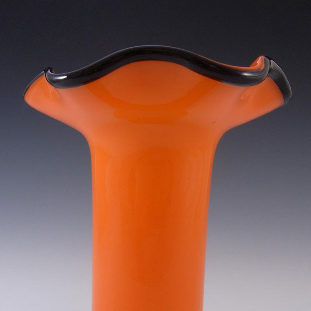 (image for) Czech 1930's/40's Orange & Black Glass Tango Vase #3 - Click Image to Close