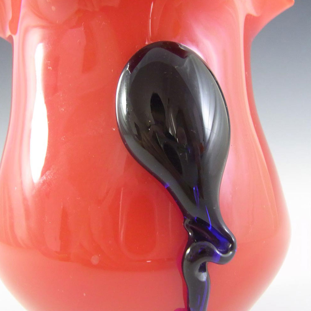 (image for) Czech 1930's/40's Red & Blue Glass Tango Vase - Click Image to Close