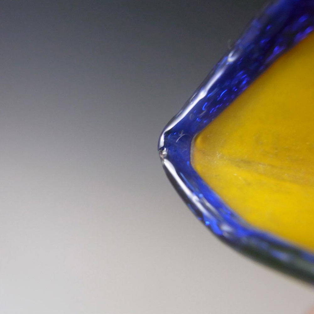 (image for) Czech 1930's/40's Yellow & Blue Glass Tango Vase #2 - Click Image to Close