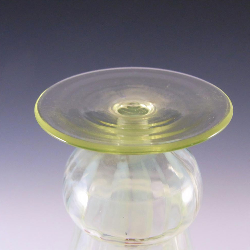 Victorian 1890s Vaseline / Uranium & Opalescent Glass + Vase - Click Image to Close