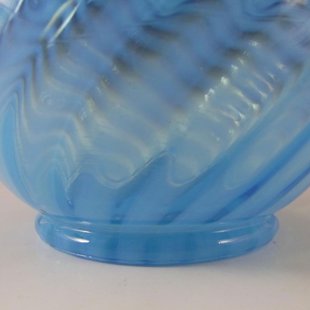 (image for) Victorian Opalescent Blue Stripe Glass Rose Bowl/Vase - Click Image to Close