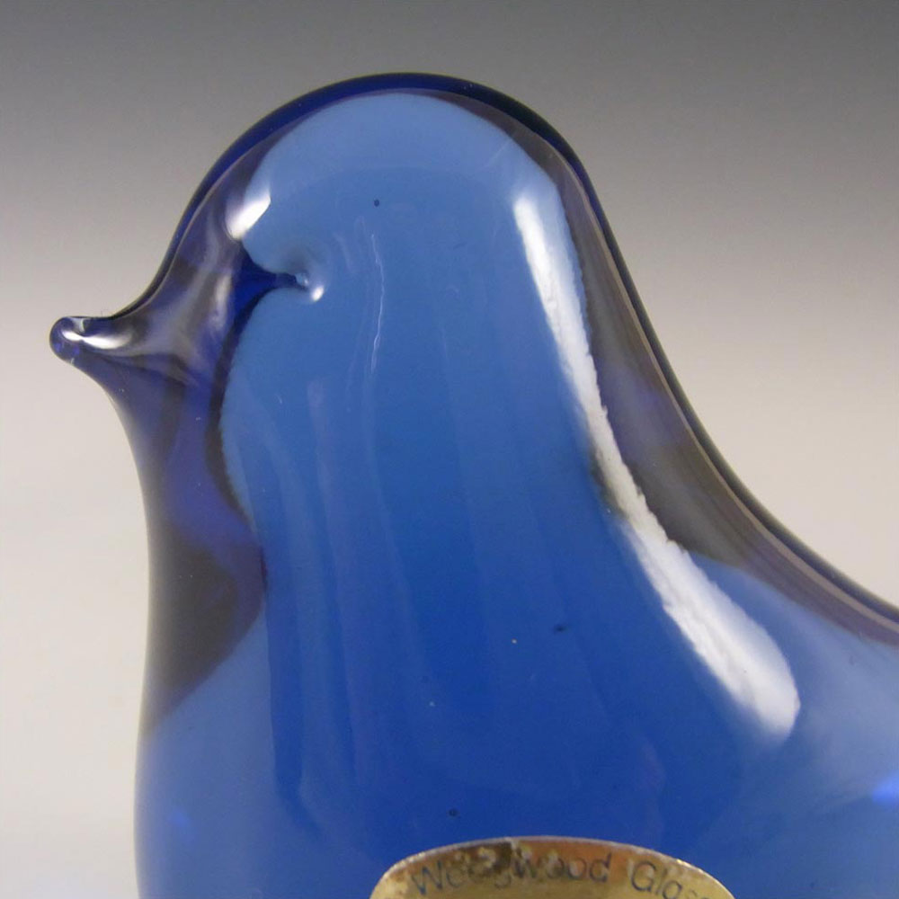(image for) Wedgwood Blue Glass Bird Paperweight RSW70 - Marked - Click Image to Close