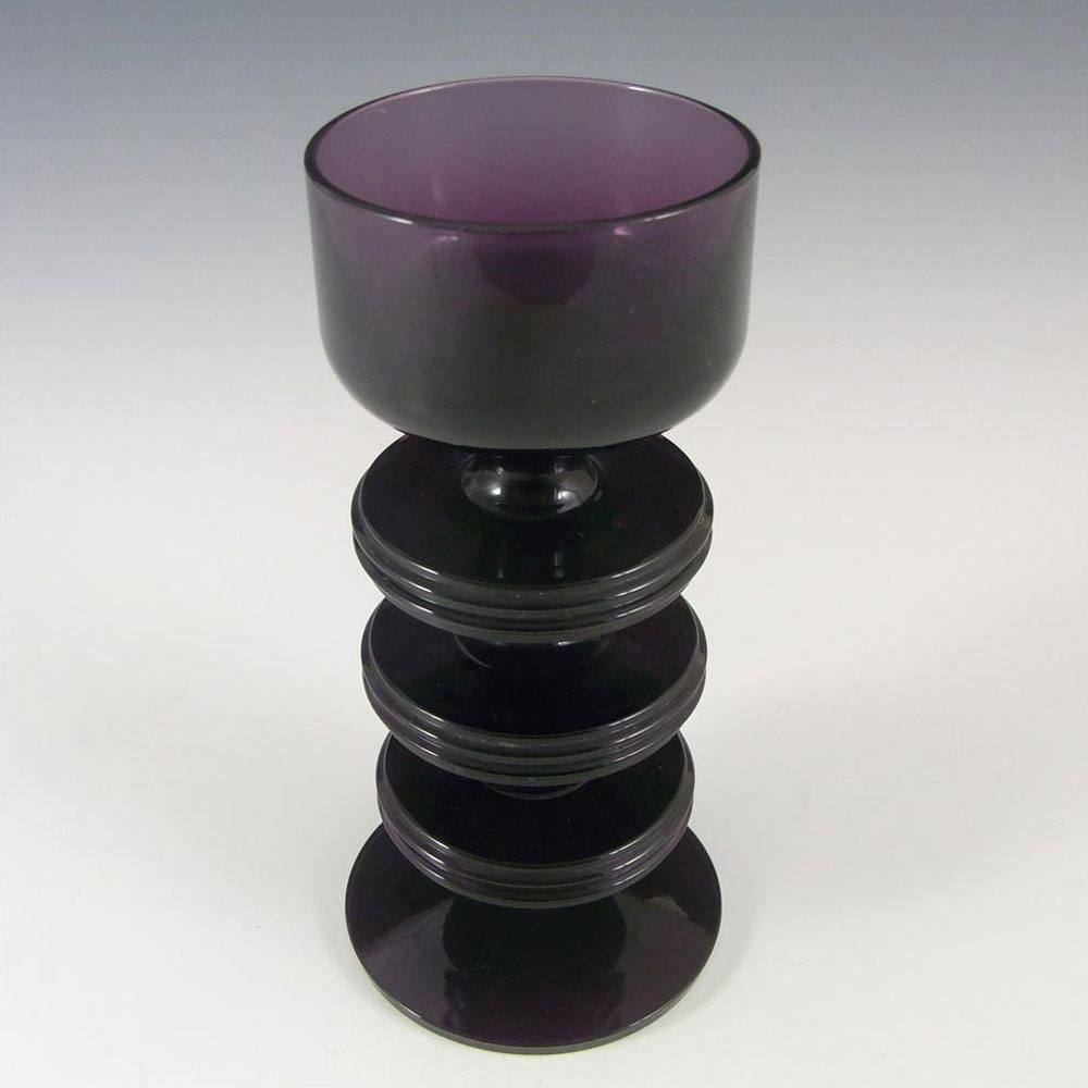 (image for) MARKED Wedgwood Amethyst Glass Sheringham Candlestick RSW13/3 - Click Image to Close