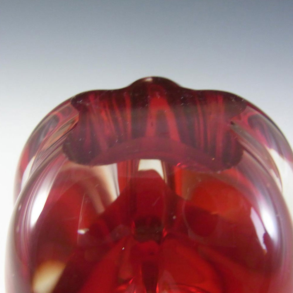 (image for) Whitefriars #9727 Baxter Ruby Red Glass Lobed Vase - Click Image to Close