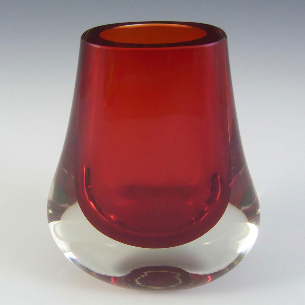 Whitefriars #9656 Baxter Ruby Red Glass Hambone Vase - Click Image to Close