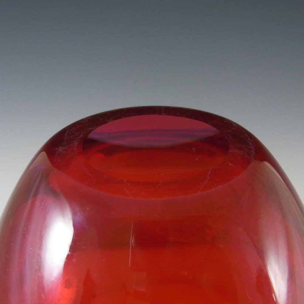 Whitefriars #9585 Baxter Ruby Red Glass Ovoid Vase - Click Image to Close