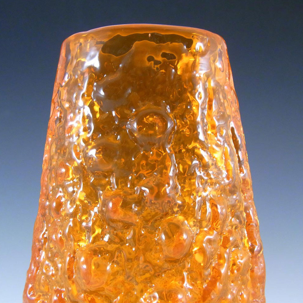 Whitefriars #9717 Baxter Tangerine Glass Volcano Vase - Click Image to Close