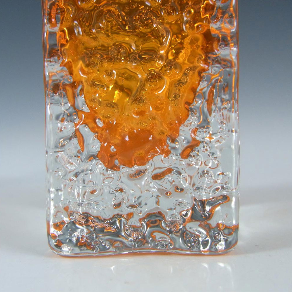 (image for) Whitefriars #9683 Baxter Tangerine Glass 6.75" Nailhead Vase - Click Image to Close