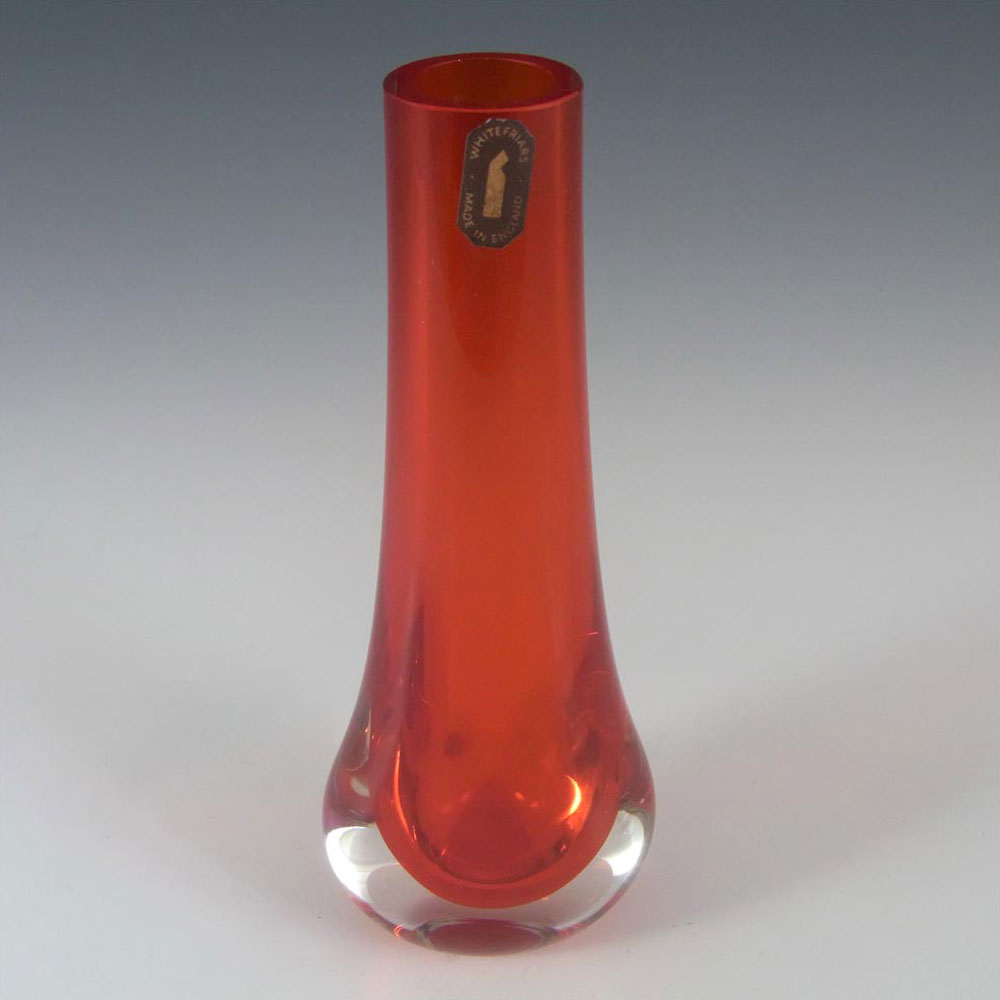 (image for) Whitefriars #9571 Ruby Red Glass Teardrop Vase - Click Image to Close