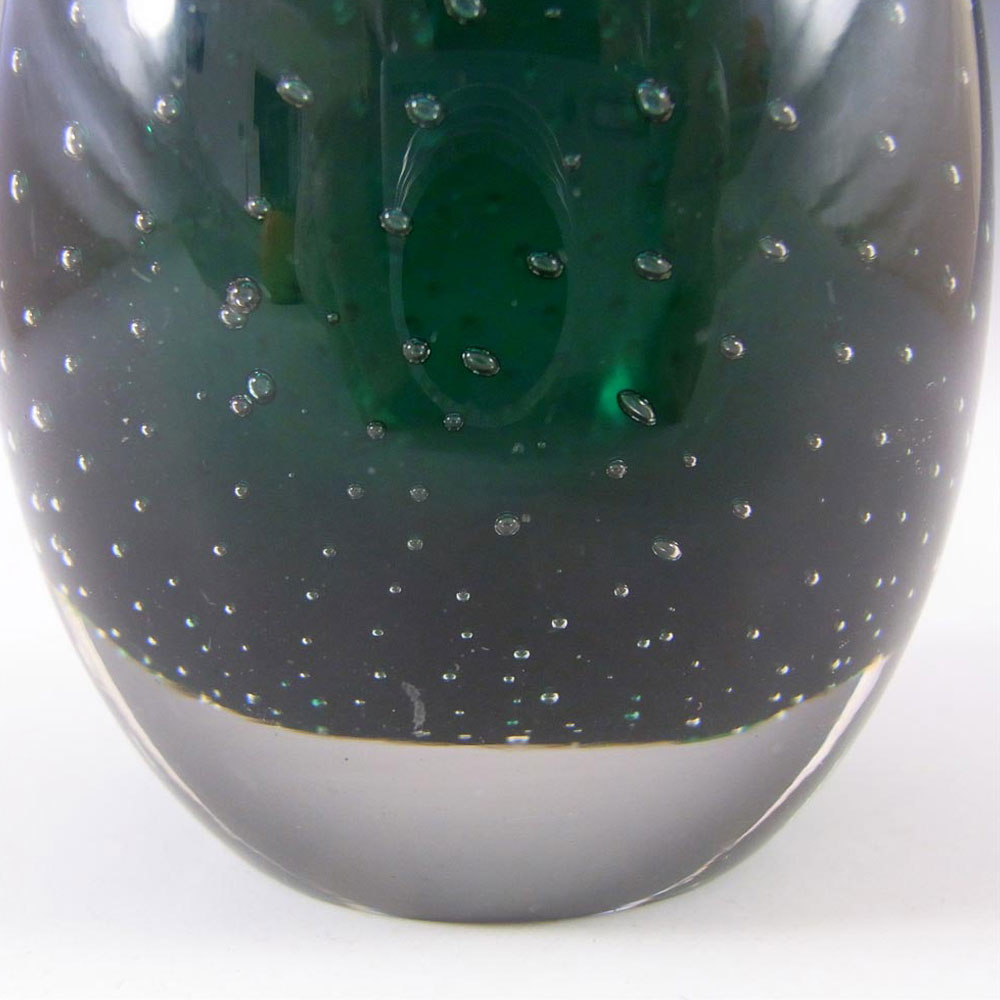 Whitefriars #9506 Baxter Green Glass Ovoid Bubble Vase - Click Image to Close