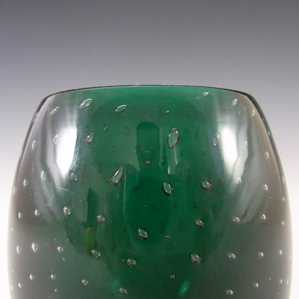 Whitefriars #9506 Baxter Green Glass Ovoid Bubble Vase - Click Image to Close