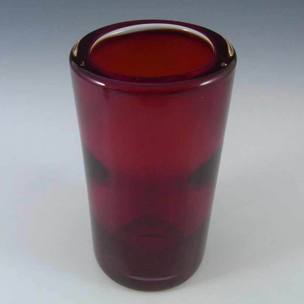 (image for) Whitefriars #9583 Baxter Ruby Red Glass Cylinder Vase - Click Image to Close