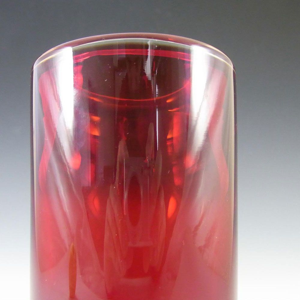 (image for) Whitefriars #9583 Baxter Ruby Red Glass Cylinder Vase - Click Image to Close