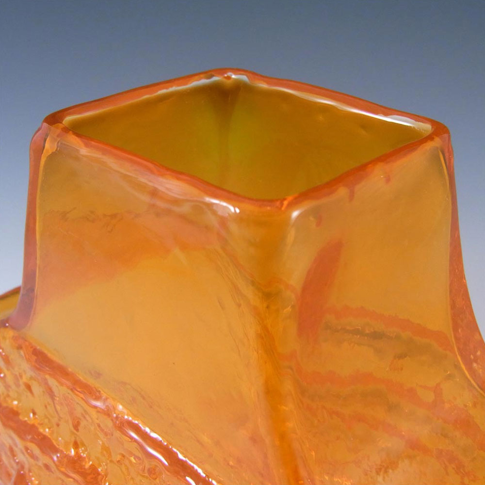 Whitefriars #9677 Baxter Tangerine Textured Glass TV Vase - Click Image to Close