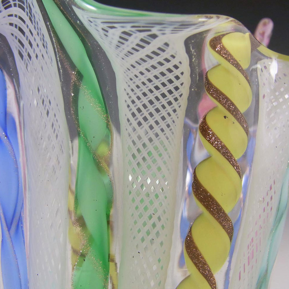 (image for) Murano Glass Zanfirico Fazzoletto Handkerchief Vase - Click Image to Close
