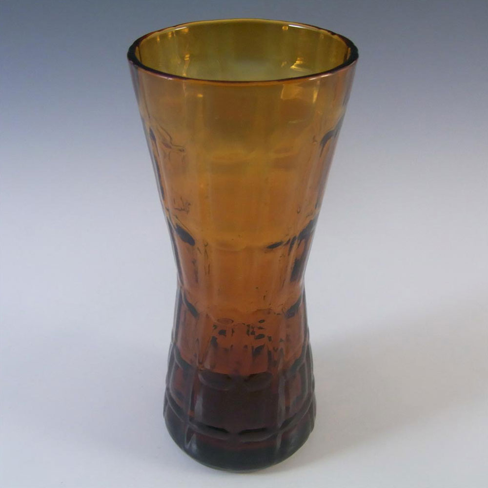 Alsterfors #AV422 Swedish / Scandinavian Amber Glass Vase - Click Image to Close