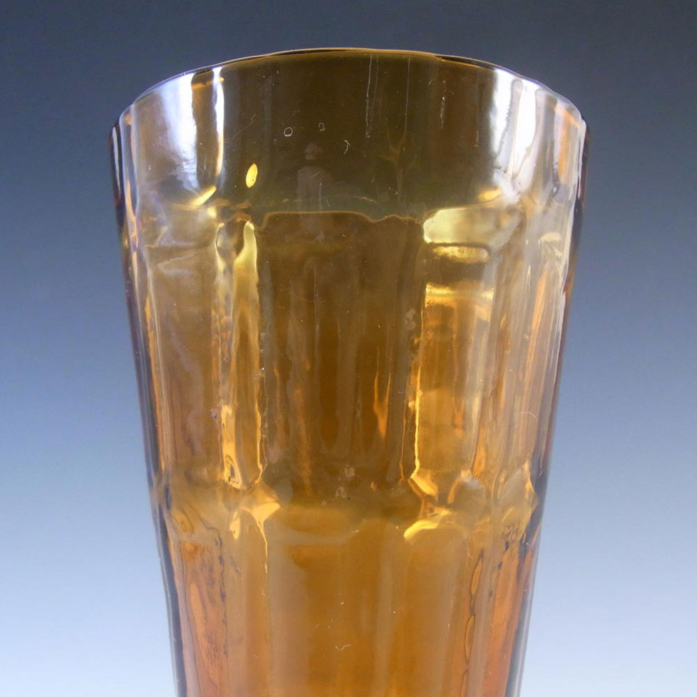 Alsterfors #AV422 Swedish / Scandinavian Amber Glass Vase - Click Image to Close